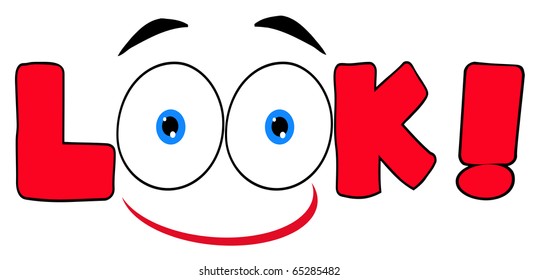 Smile Red Cartoon Text Look