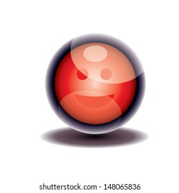 smile red face button.  vector illustration