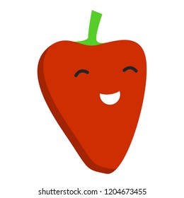 Smile red pepper icon. Flat illustration of smile red pepper vector icon for web design
