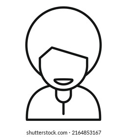 Vector de contorno de sonrisa del icono de contorno. Equipo personal. Carácter positivo