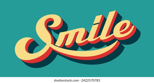 SMILE in Retro style. Vector background.
