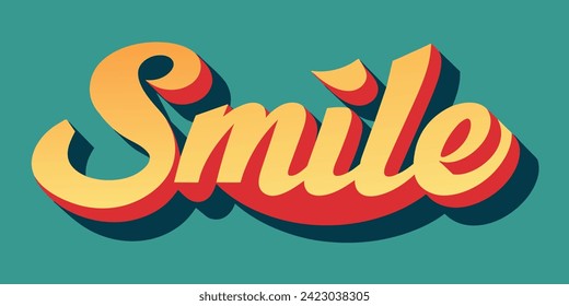 SMILE in Retro style. Vector background.