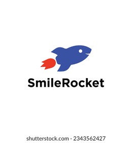 Smile rocket logo simple cute design