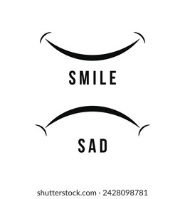 smile and sad icon vector expression