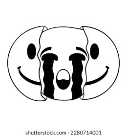 smile but sad inside vector.
Suitable for funny and cute sticker.