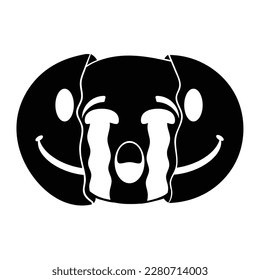 smile but sad inside vector.
Suitable for funny and cute sticker.