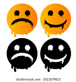 Smile. Smile and sadness. Set of smileys.
