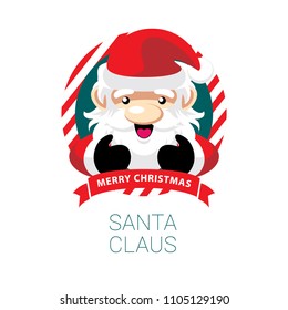 Smile Santa Claus want to hug with you. Vector Illustration