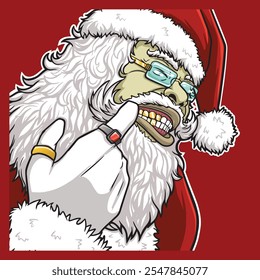 Smile Santa with Golden Teeth for your mascot, tshirt and logo business. This cartoon explain to Celebrate Christmas