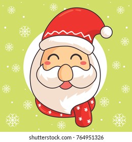Smile Santa With Scarf Vector