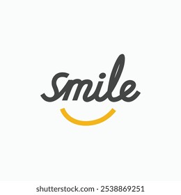 Smile script text wordmark logo design concept. Vector illustration