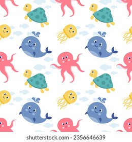 Smile Seamless Pattern Design Illustration with Smiling Character and Happiness Face in Template Hand Drawn Cartoon Flat Design