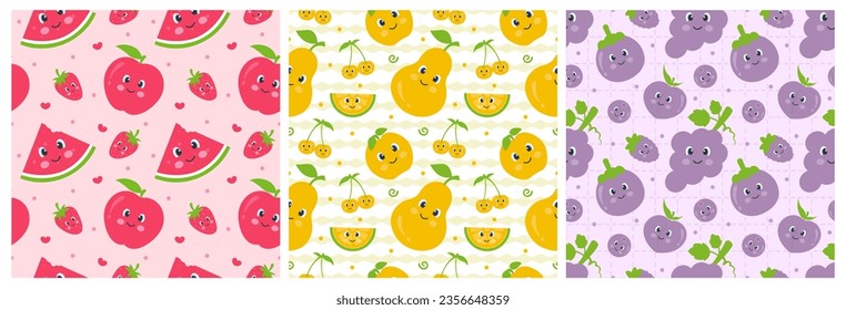 Smile Seamless Pattern Design Illustration with Smiling Character and Happiness Face in Template Hand Drawn Cartoon Flat Design