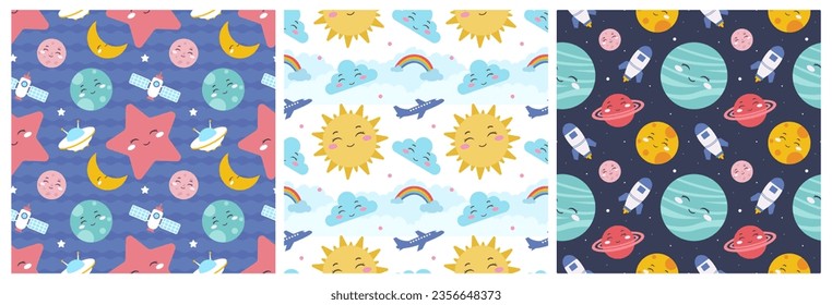Smile Seamless Pattern Design Illustration with Smiling Character and Happiness Face in Template Hand Drawn Cartoon Flat Design