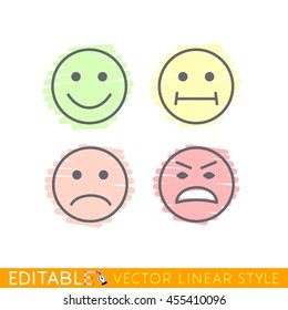 Smile set icon Editable vector graphic in linear style.
