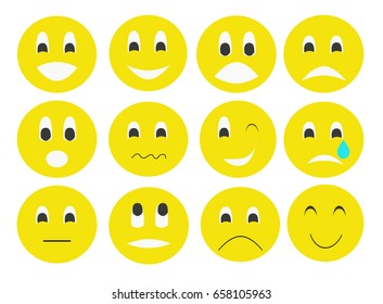 Smile set icon. Emotion set.