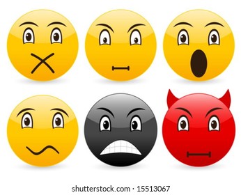 Smile set icon on a white background. Vector illustration.