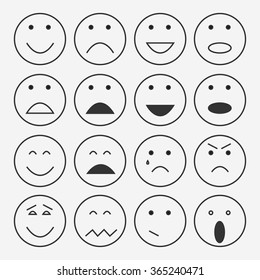 Smile set icon, vector