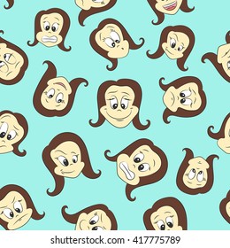 Smile set pattern with different faces emotions