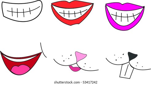 Smile set for postcards or other graphic design Vector