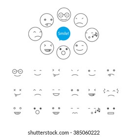 Smile set, vector