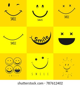 Smile Set Vector Template Design