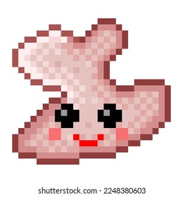 Smile shape icon pixel art. Vector illustration.