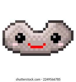 Smile shape icon pixel art. Vector illustration.