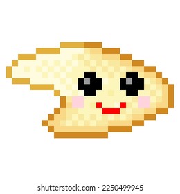 Smile shape icon pixel art. Vector illustration.
