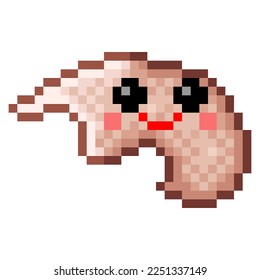 Smile shape icon pixel art. Vector illustration.