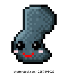 Smile shape icon pixel art. Vector illustration.
