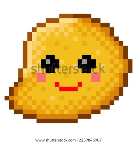 Smile shape icon pixel art. Vector illustration.