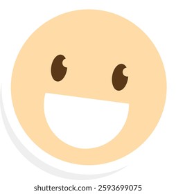 Smile Shape Paper Sticker Vector Illustration
