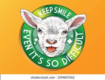 SMILE SHEEP STICKER PATCH DESIGN