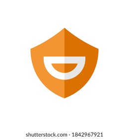 Smile shield logo design, security protection concept