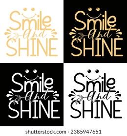 Smile And Shine-
World Smile Day T-shirt Design With Vector