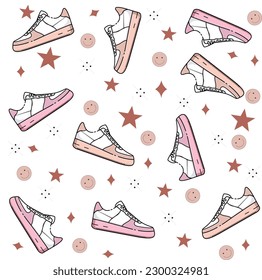 Smile Shoes Pattern Ladies Fun with Star
