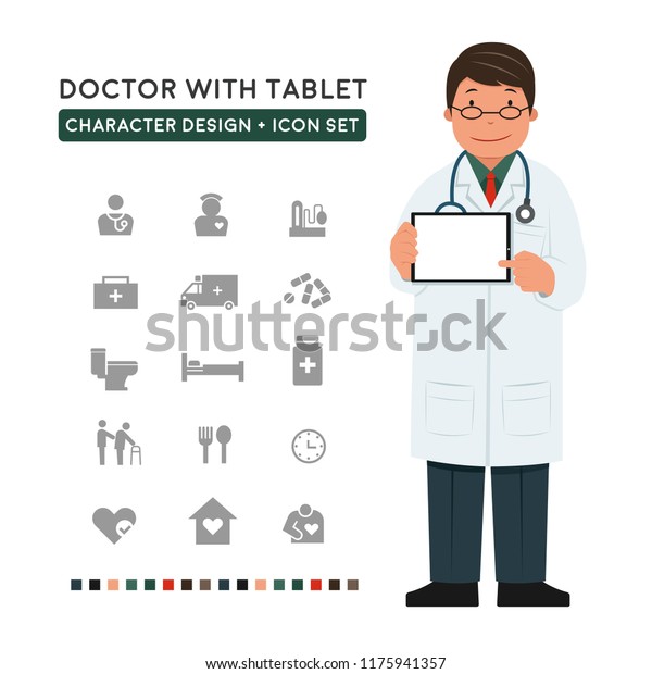 Smile Short Black Hair Male Doctor Stock Vector Royalty Free