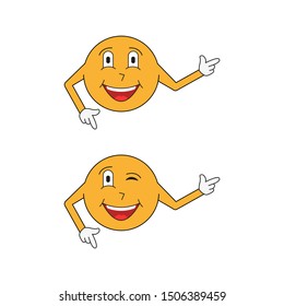 Smile shows index finger isolated on a white background.