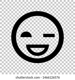 Smile sign. Black icon on transparent background. Illustration.