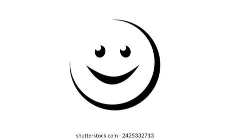 smile sign, black isolated silhouette