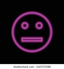 Smile simple icon vector. Flat desing. Purple neon on black background.ai