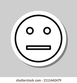 Smile simple icon vector. Flat desing. Sticker with shadow on gray background.ai