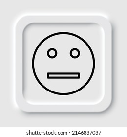 Smile simple icon vector. Flat design. Neumorphism design.ai