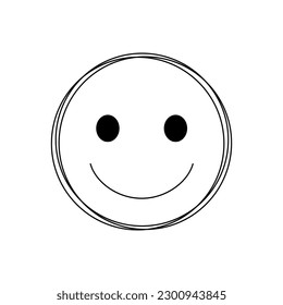 Smile simple outline isolated on white background. Happy face symbol for your web site design, logo, app, UI.