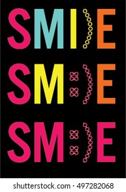 smile slogan in colorful writing