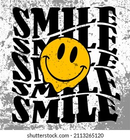 Smile slogan graphic vector print lettering for t shirt print design