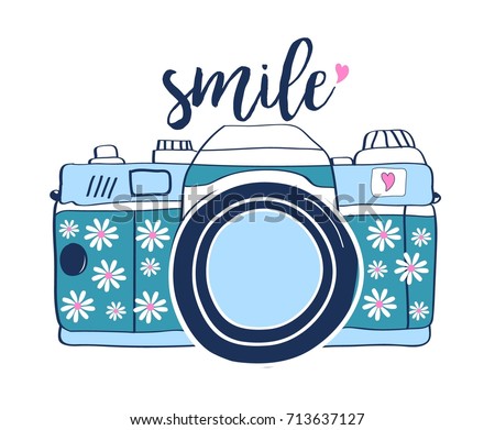 Download Smile Slogan Handwriting Doodle Camera Illustration Stock ...