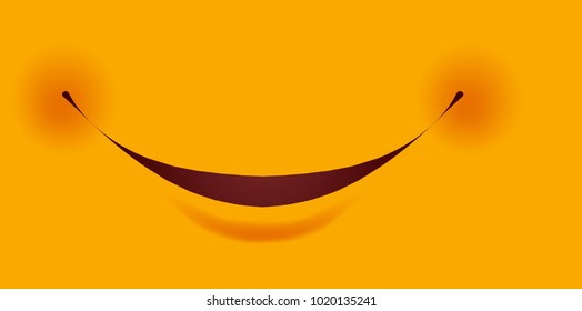 Smile with small red cheeks as part of smiley constructor