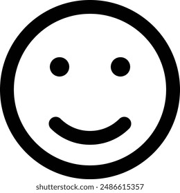 Icono de Vector negro plano sonriente.